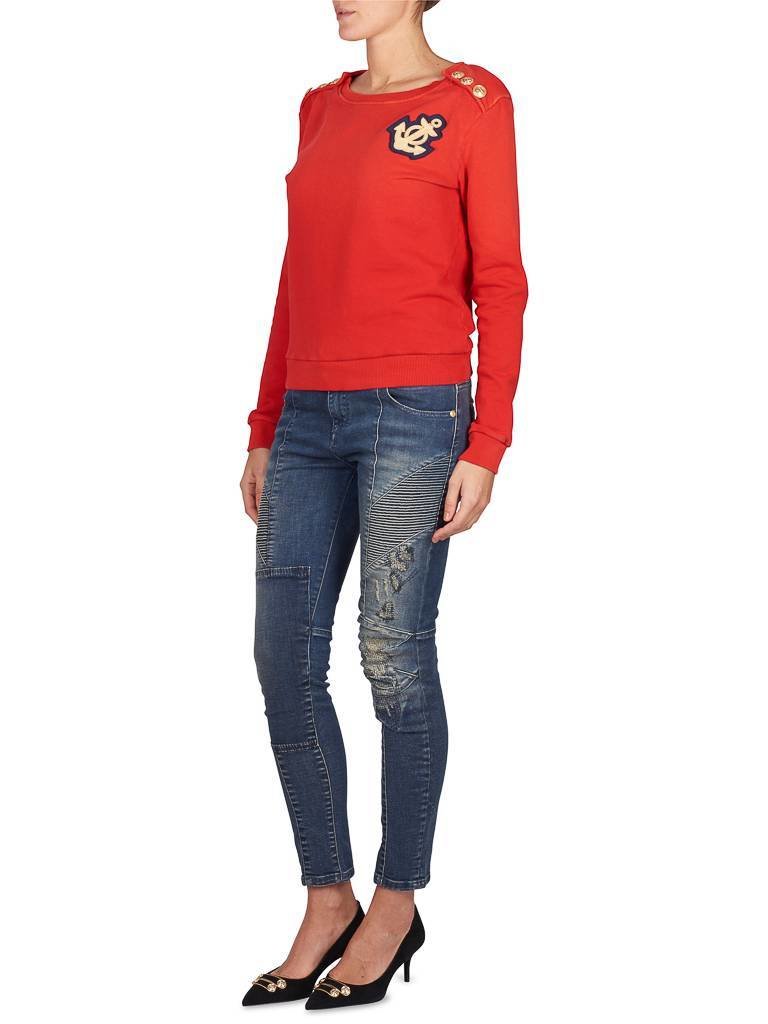 Pierre Balmain Sweater met anker applicatie rood