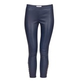 Pierre Balmain Leather Leggings with zip dark blue