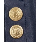 Pierre Balmain Leather Leggings with zip dark blue