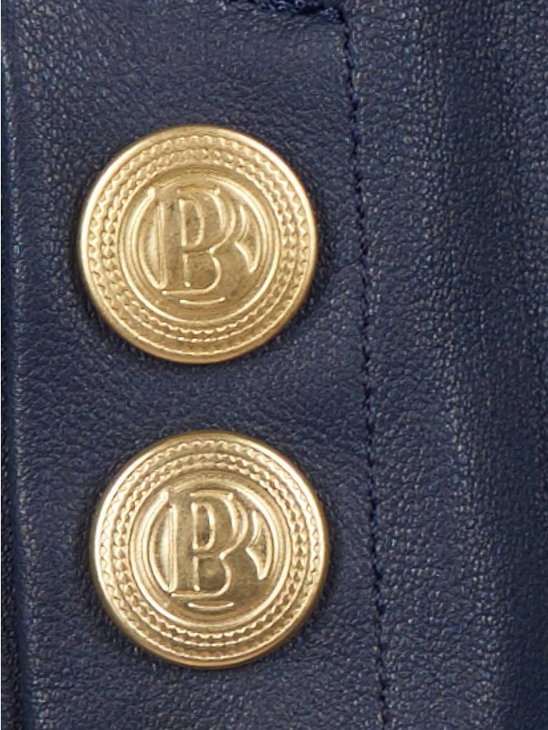 Pierre Balmain Lederhose mit Reißverschluss dunkelblau