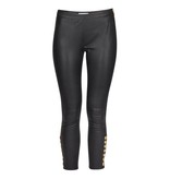 Pierre Balmain Lederhose mit Reißverschluss schwarz