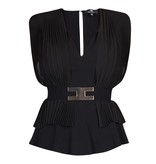 Elisabetta Franchi Top with waist belt black