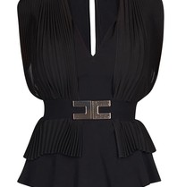 Elisabetta Franchi Top with waist belt black