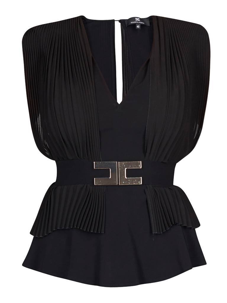 Elisabetta Franchi Top mit Bauchgurt schwarz