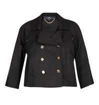 Elisabetta Franchi Double-breasted short coat black