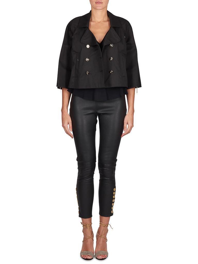 Elisabetta Franchi Double-breasted korte jas zwart