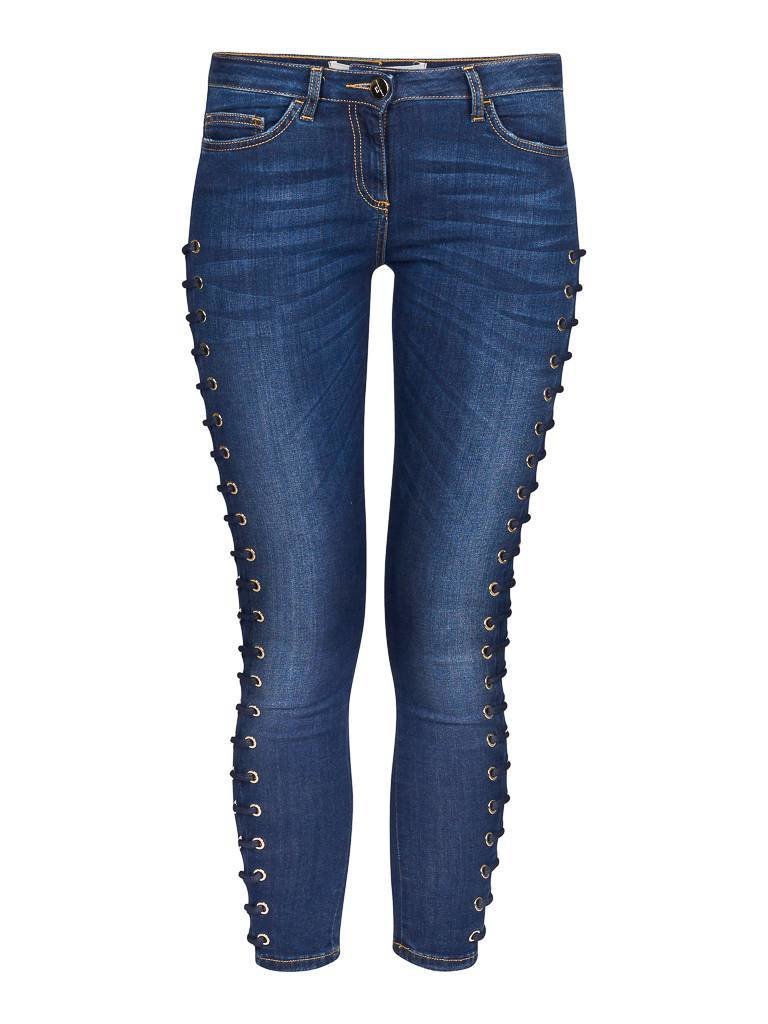 Elisabetta Franchi Lace-up jeans blauw