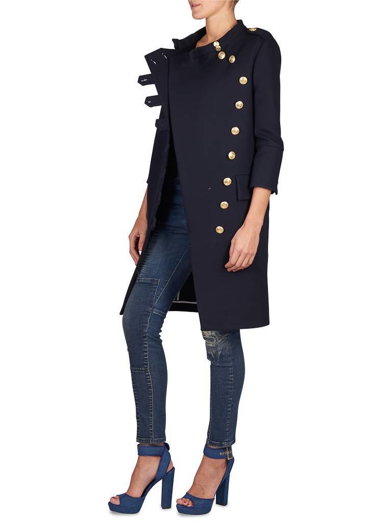 Pierre Balmain Coat with gold buttons dark blue
