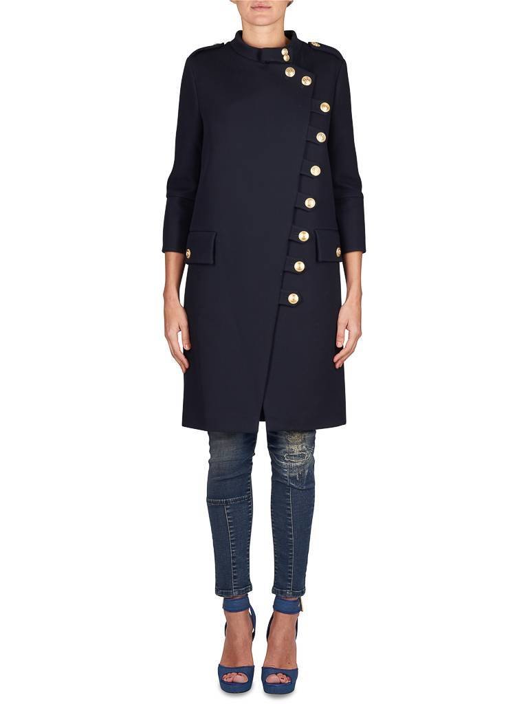 Pierre Balmain Coat with gold buttons dark blue