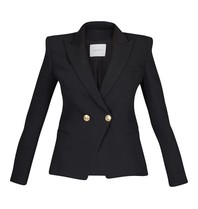 Pierre Balmain Blazer met twee gouden knopen zwart