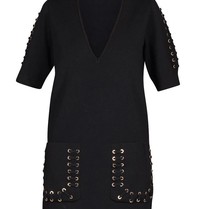 Elisabetta Franchi Dress with lace details black