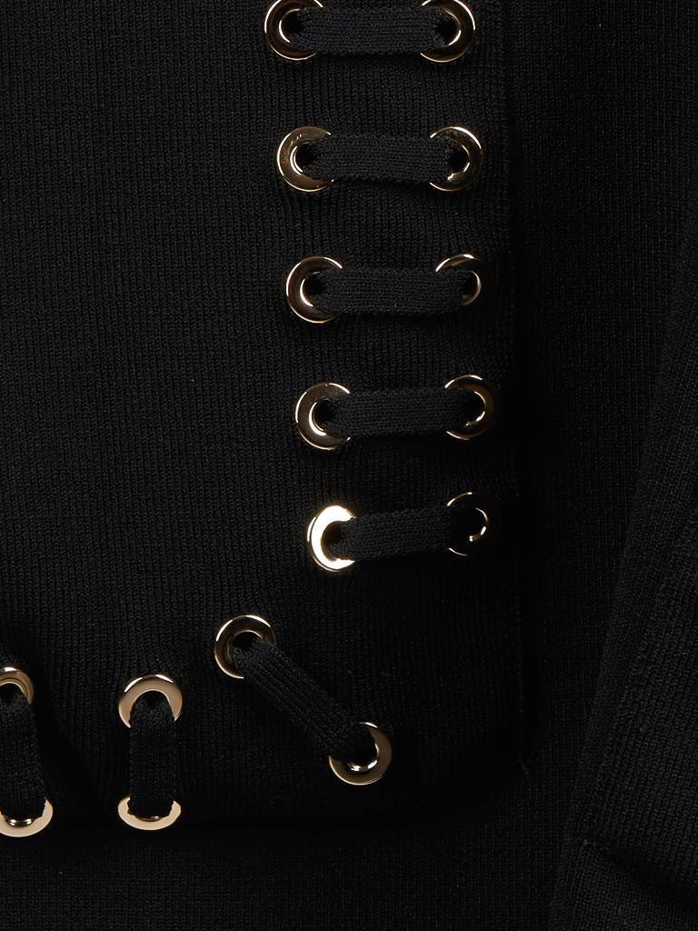 Elisabetta Franchi Kleid mit Spitzedetails schwarz