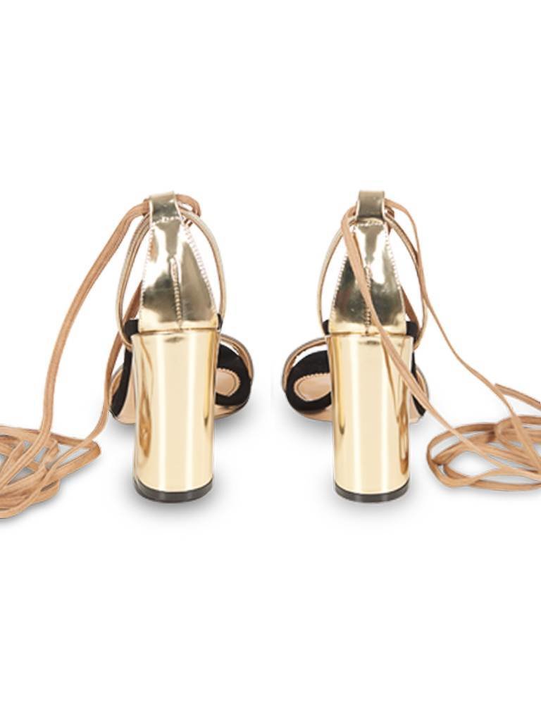 Elisabetta Franchi Lace-up sandals black-beige