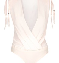 Elisabetta Franchi Crossover body with laces soft pink