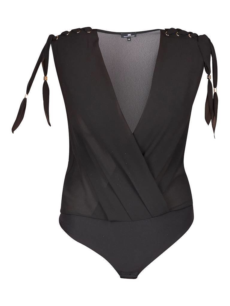 Elisabetta Franchi Crossover body with laces black