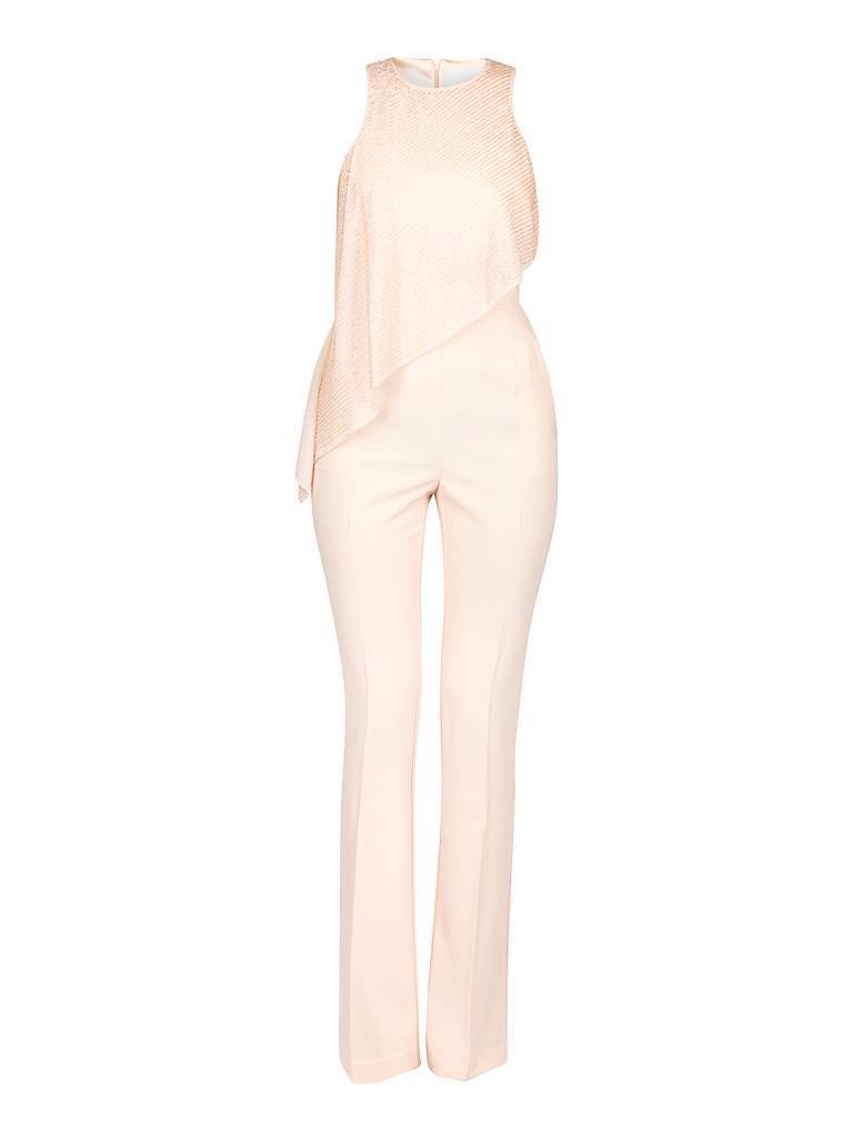 Elisabetta Franchi Jumpsuit met kralen lichtroze