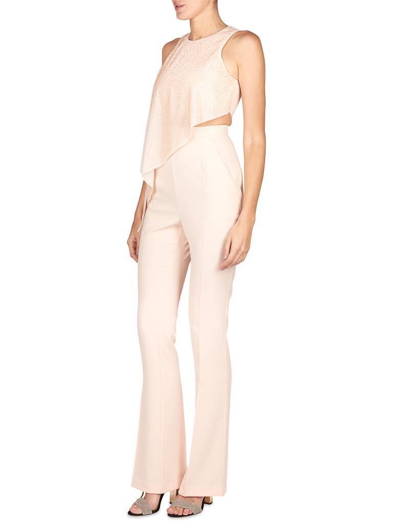 Elisabetta Franchi Jumpsuit with beads soft pink