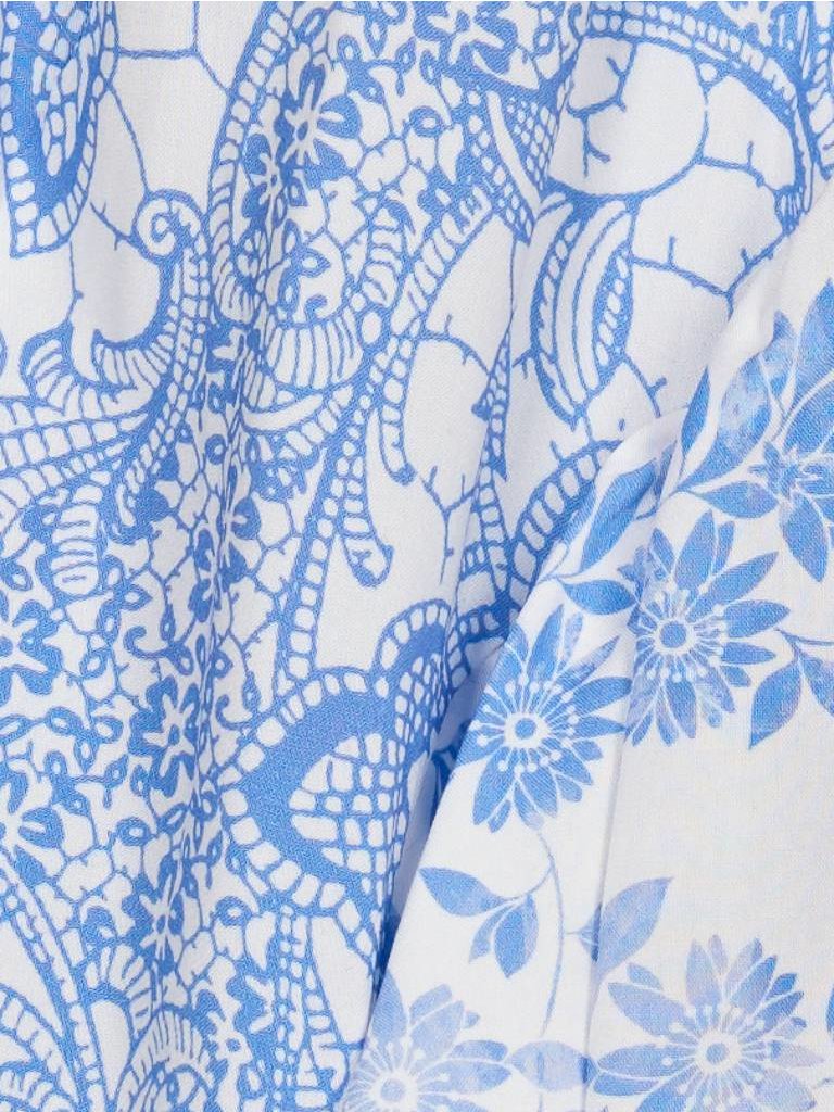 Elisabetta Franchi Jurk met print en ruches lichtblauw