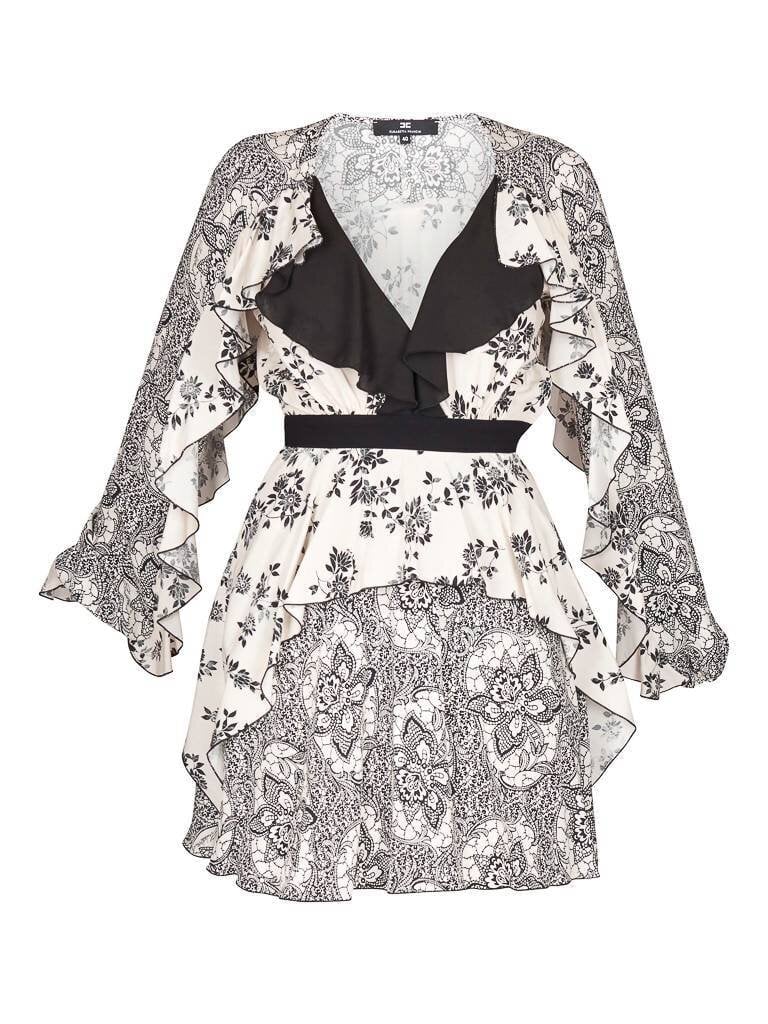 Elisabetta Franchi Kleid mit und Rüschen schwarz