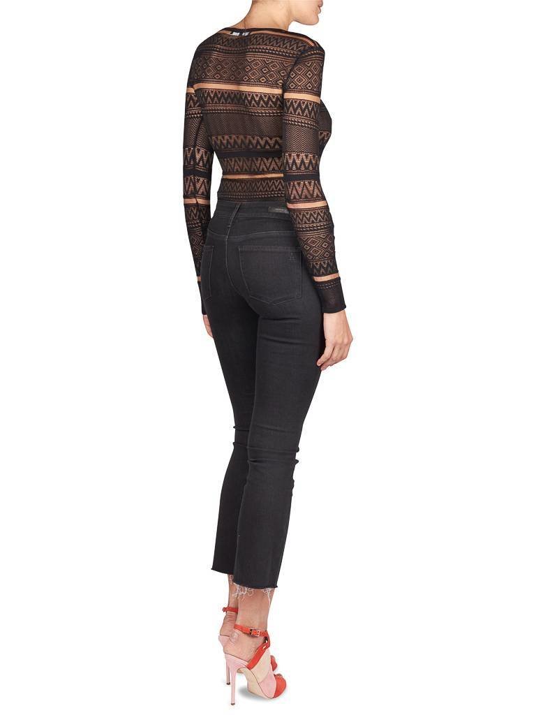 Elisabetta Franchi Semi transparante body zwart