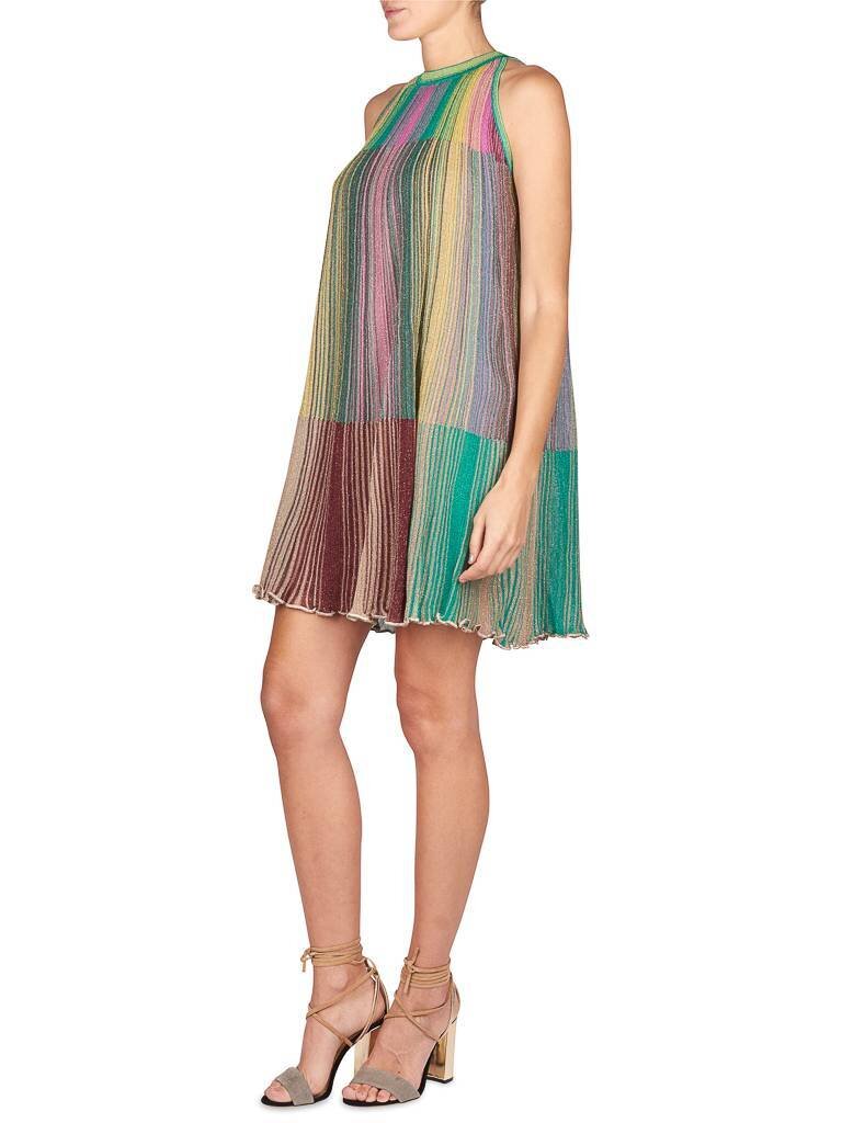 M Missoni Glitzerndes Neckholderkleid multicolor