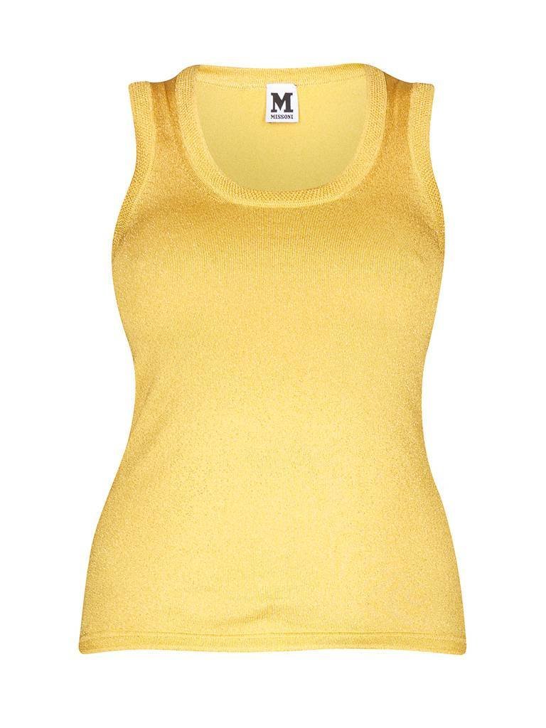 M Missoni Mouwloze glitter top geel