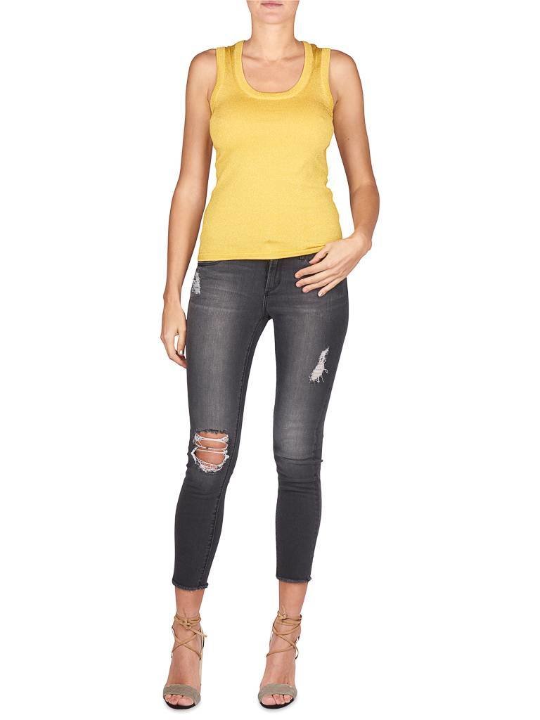 M Missoni Mouwloze glitter top geel