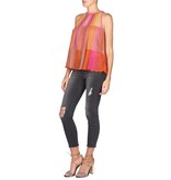 M Missoni Ärmellose gestreiftes glitzerndes Top rosa
