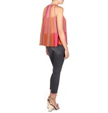 M Missoni Mouwloze gestreepte glitter top roze