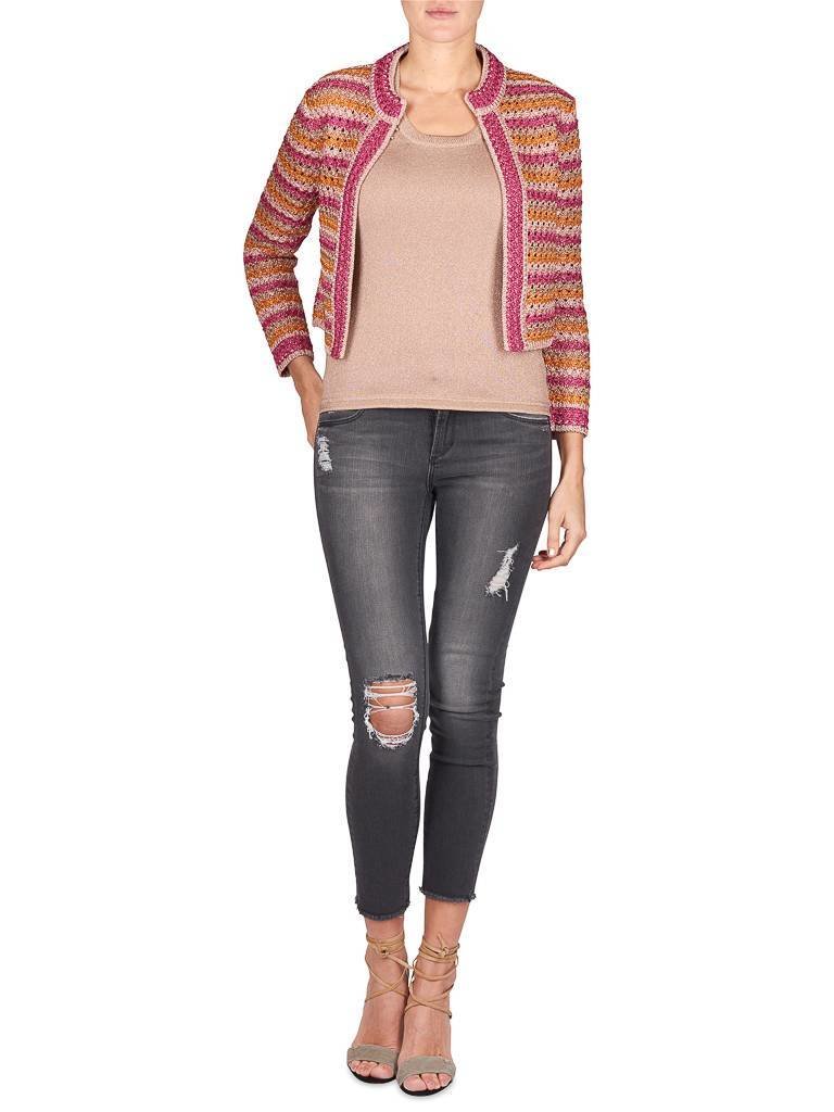M Missoni Gestreiftes Cardigan rosa