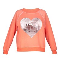 Wildfox Disco heart sweater rood
