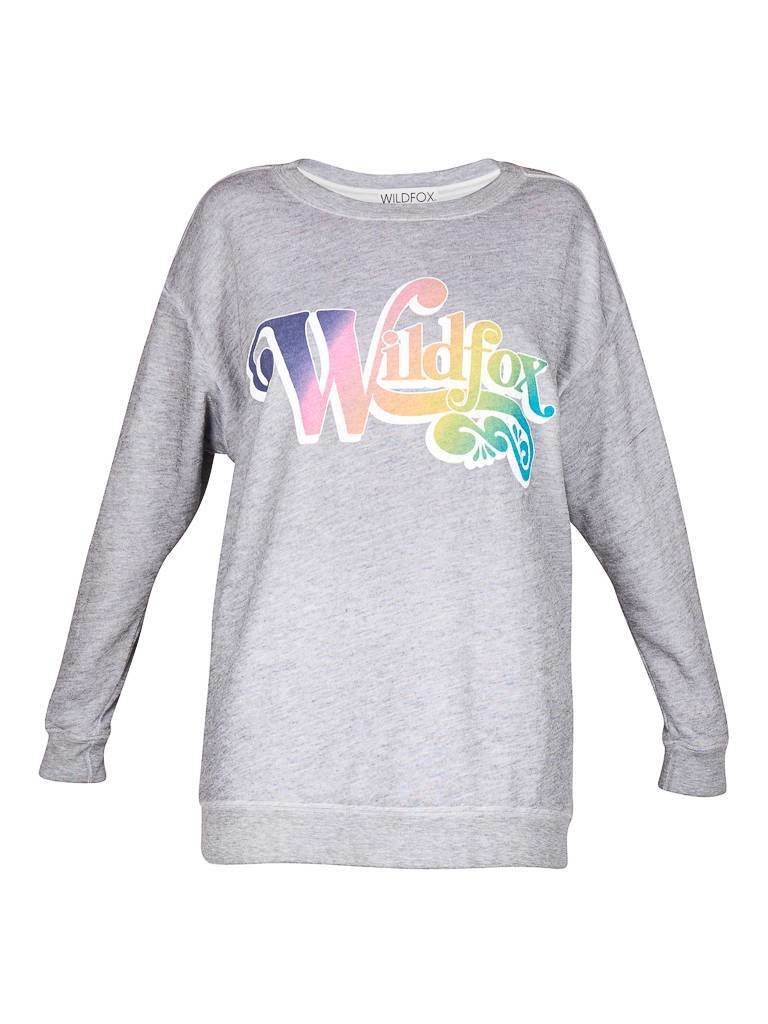 Wildfox Vintage rainbow sweater grey