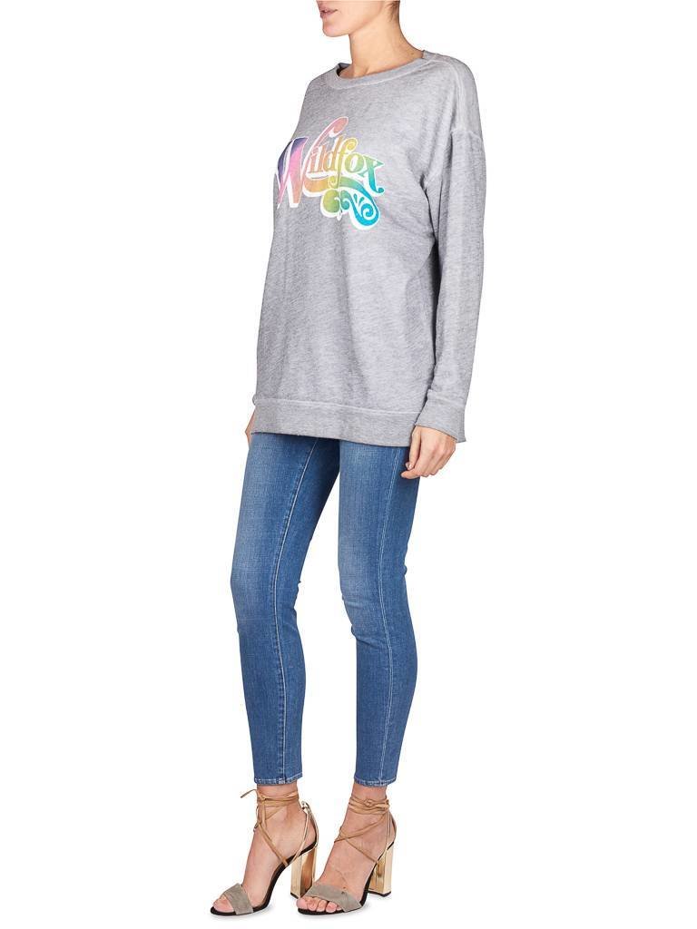 Wildfox Vintage rainbow sweater grey
