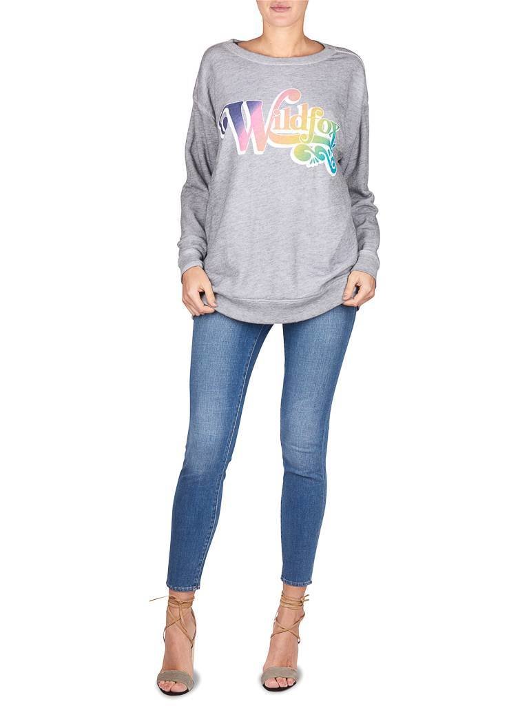 Wildfox Vintage rainbow Sweatshirt grau