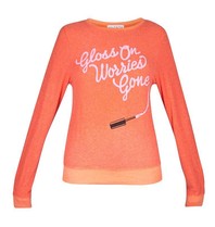 Wildfox Gloss on worries gone sweater rood