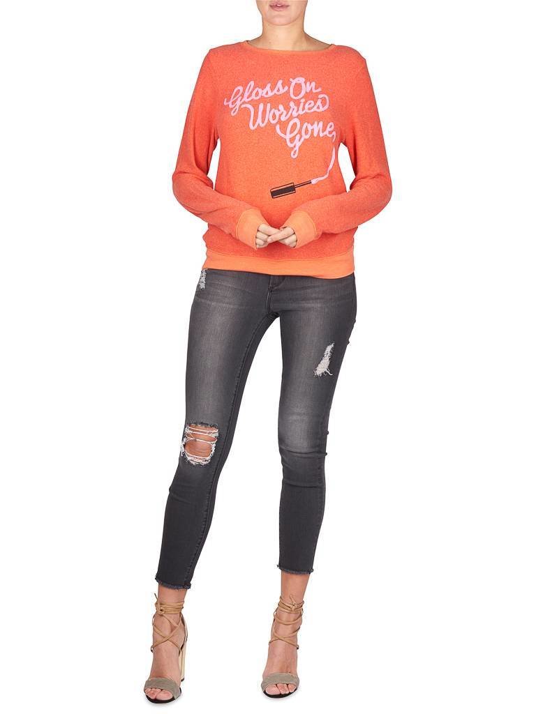 Wildfox Gloss on worries gone sweater red
