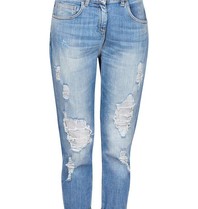 Elisabetta Franchi Destroyed boyfriend jeans blauw