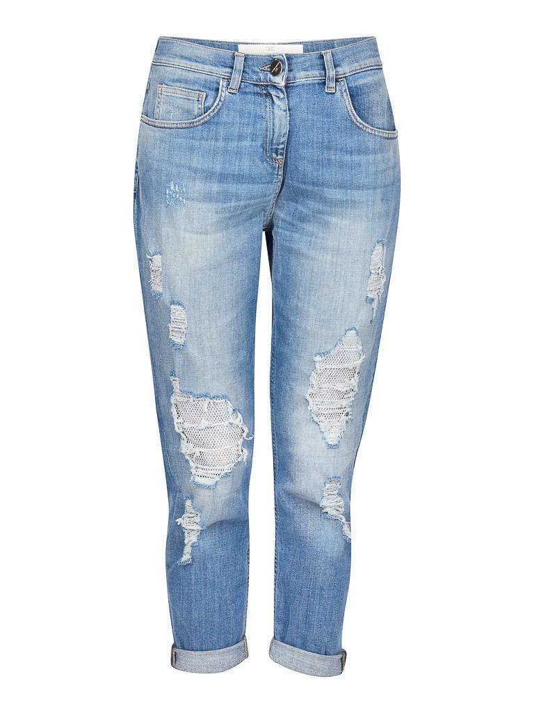 Elisabetta Franchi Destroyed boyfriend jeans blue