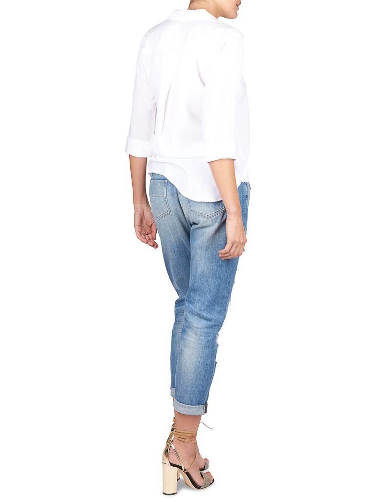 Elisabetta Franchi Destroyed boyfriend jeans blauw