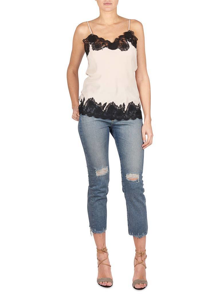 Gold Hawk Marilyn Top creme mit schwarzer Spitze