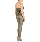 Gold Hawk Floral Top mit Spitze Armee grün
