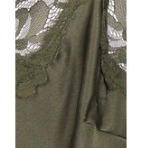 Gold Hawk Floral Top mit Spitze Armee grün