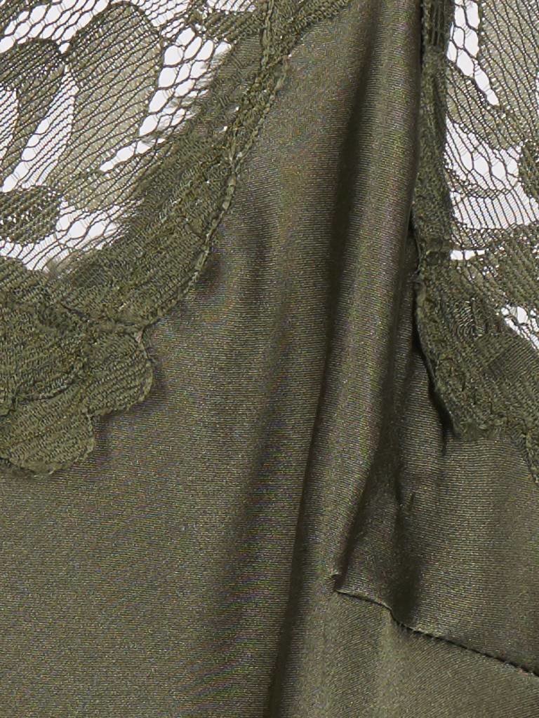Gold Hawk Floral Top mit Spitze Armee grün