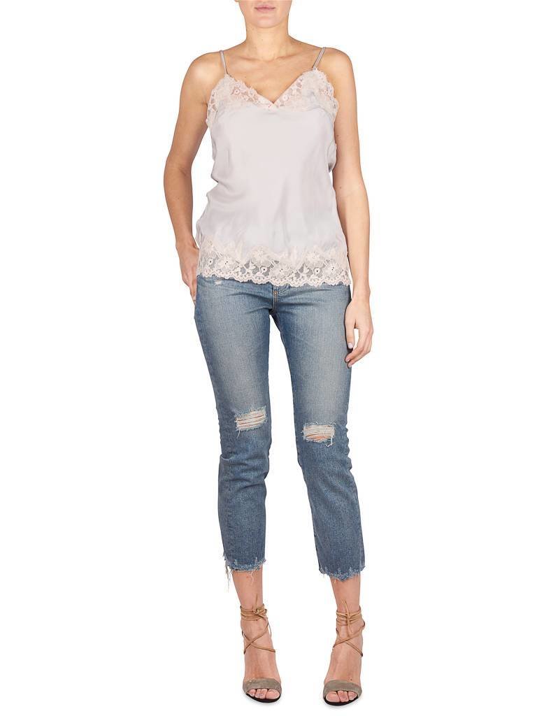 Gold Hawk Floral singlet grijs met beige kant