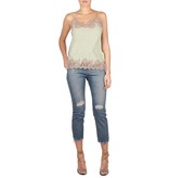 Gold Hawk Marilyn singlet mintgroen met grijs-bruine kant