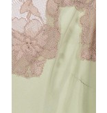 Gold Hawk Marilyn singlet mint green with gray-brown lace