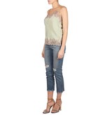 Gold Hawk Marilyn singlet mintgroen met grijs-bruine kant