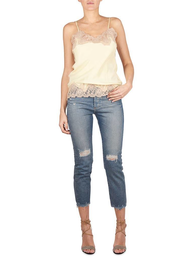 Gold Hawk Singlet met kant geel-bruin