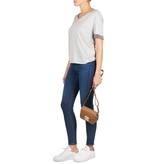 Notes Du Nord T-shirt met panterprint detail lichtgrijs