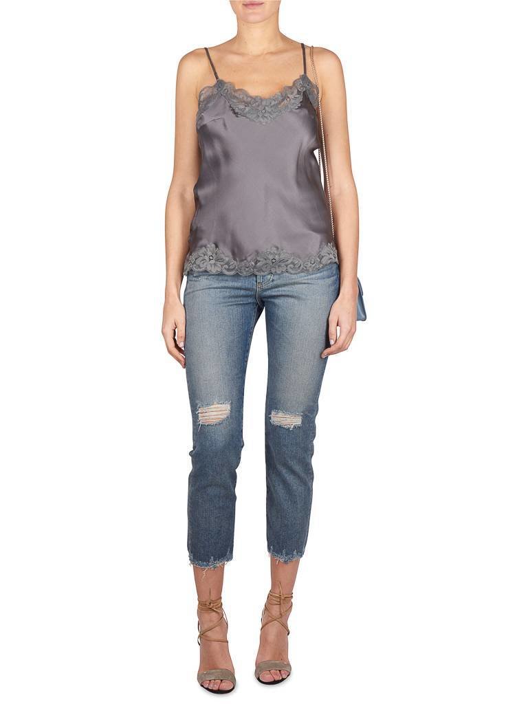 Gold Hawk Floral singlet met kant donkergrijs